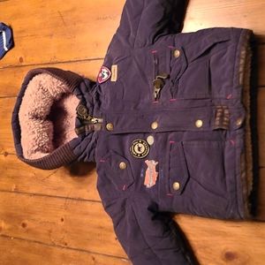 Super cozy 24mo London Fog Coat with teddy bear soft lining, knitted cuffs